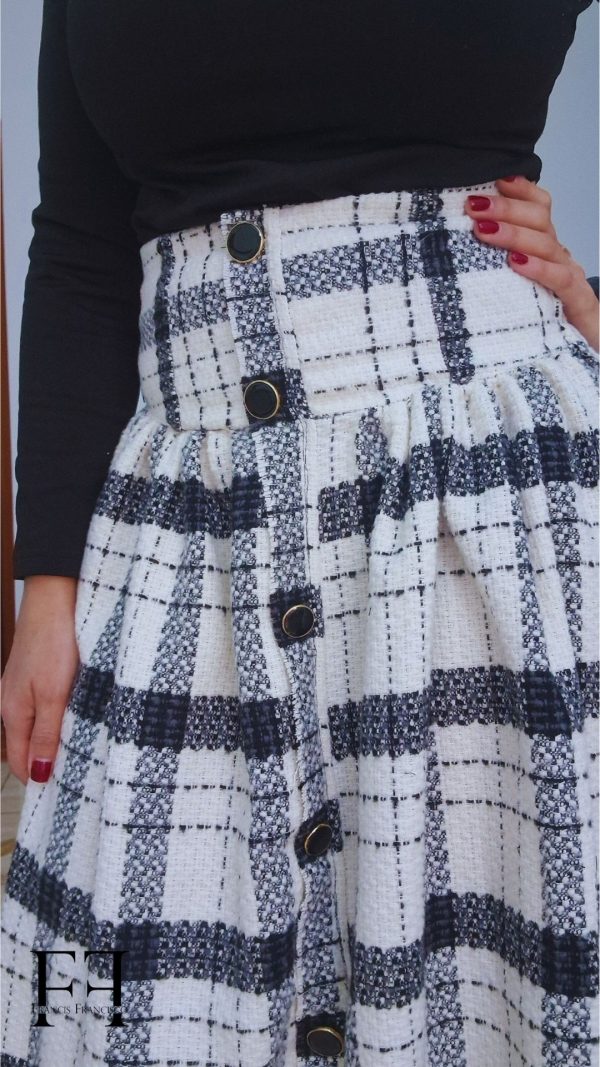 FALDA MIDI CON CANESÚ